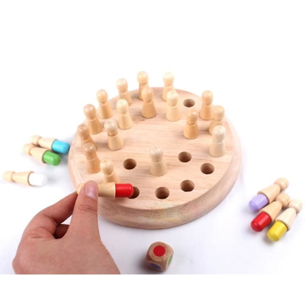 Trä Memory Match Stick Schackspel Barn Barn Pussel Pedagogiska Leksaker