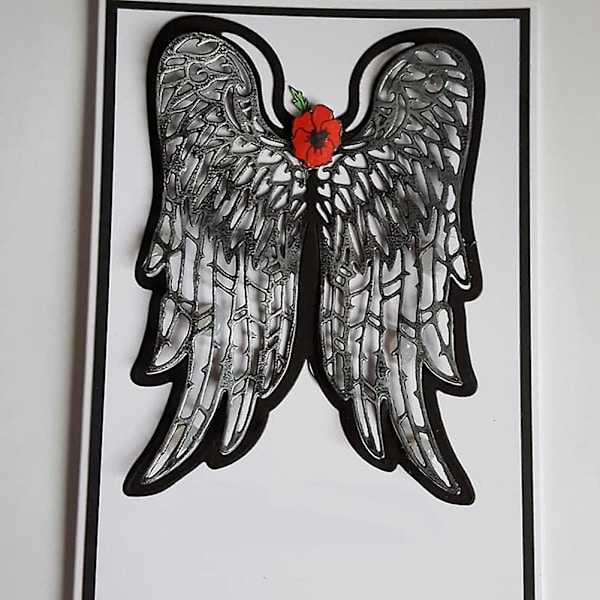 Änglavingar Metallskärning Dies Gör själv Scrapbooking-kort Relief Form Stencil Mengxi