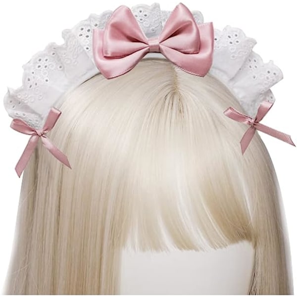 Kvinders franske Maid Pandebånd Bånd Blonde Hovedbeklædning Sort/Hvid til Cosplay kostume