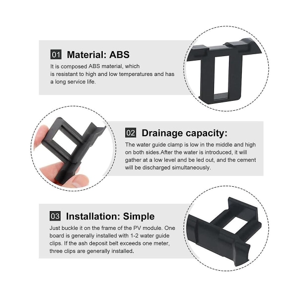 16 stk 35 mm Solpanel Vandafløbsclips, pv Moduler Clips Afløb Solcellepanel Vandafløb Cl