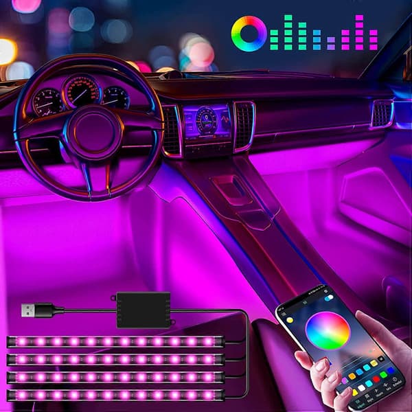 Car lighting interior, LED car lighting interior, car lighting interior, LED light bar for car with APP control