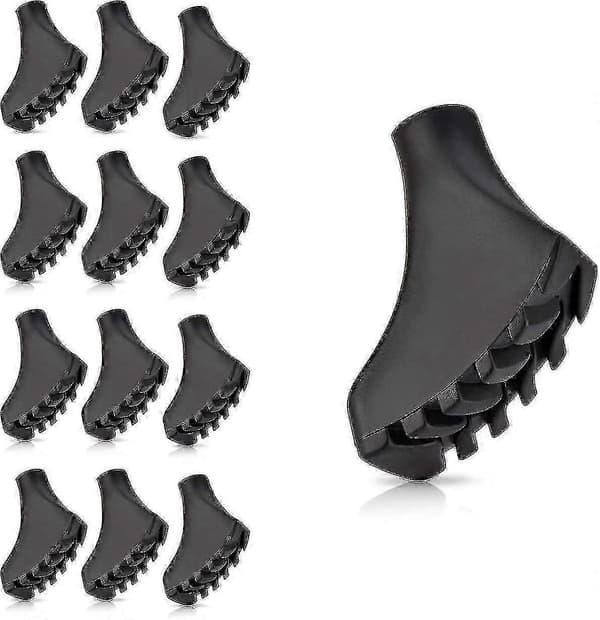 Nordic Walking Pads 12-delt sæt, 6 par asfaltgummitips til Nordic Walking stave