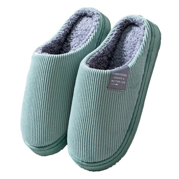 Memory Foam Tofflor Herr Dam Vinter Varma Tofflor Mjuk Lättvikt Bekväma tofflor (Ränder Vax kalebass Grön,40-41)