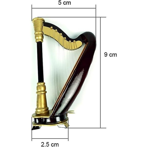 Mini Harpe Model Med Gaveæske, Mini Musik Ornament