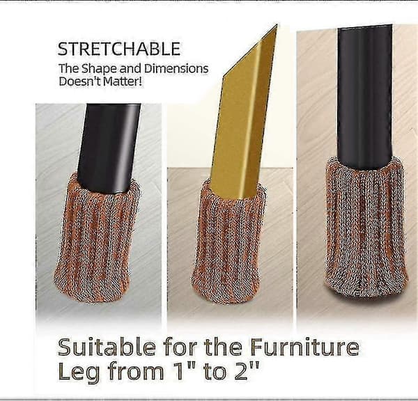 16-pack stolsbensskydd stickade möbelstrumpor Brown
