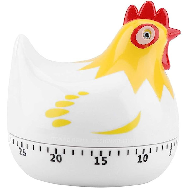 Køkken Kylling Mønster Bage Timer, Kylling Mønster Nedtælling Køkken Timer Påmindelse til Madlavning Bagning (Hvid)