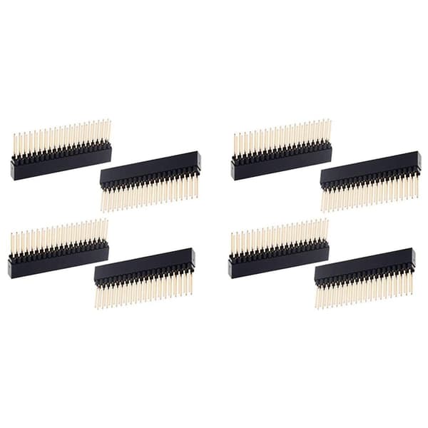 2 X 20 (40 ben) Stabling Header til A+/B+/Pi 2/Pi 3 Ekstra Høj Header (pakke med 8) black