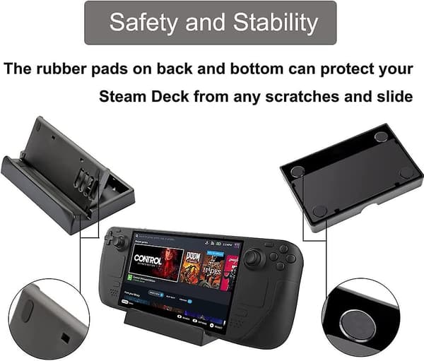 Stativbase kompatibel med Valve Steam Deck, Switch, bærbar foldbar 3-vinklet justerbar holder