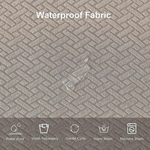 Stoltrekk jacquard elastiske avtakbare vanntette vaskbare sandfarge spisestue 4 stykker