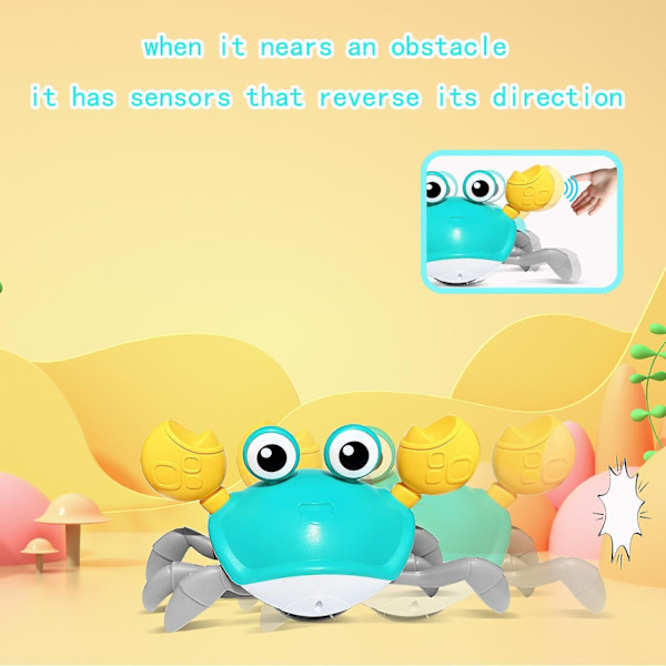 Crawling Crab Hundleksaker,rymning Krabba Hund Kattleksak Med Obstacle Avoidance Sensor,interaktiva Hundleksaker Med Musik Ljud & Ljus För Hundar Katter Husdjur,chr yellow