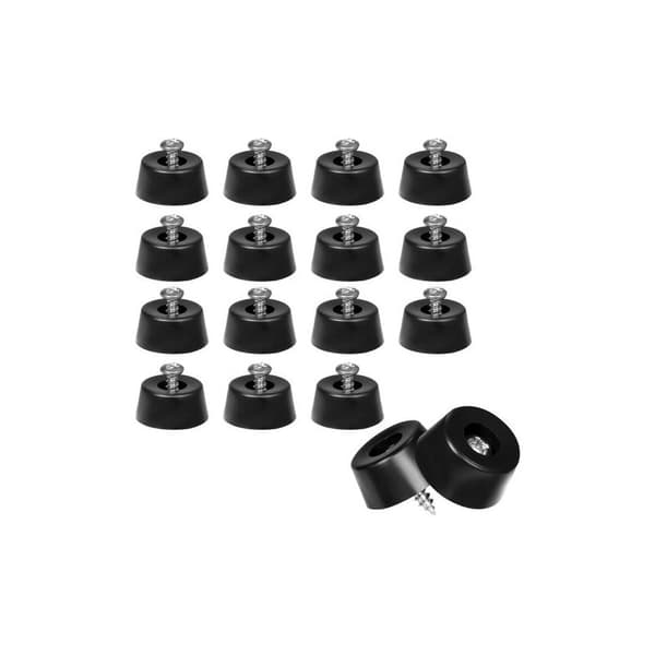24 stk. gummifødder, indskruelige gummistolefødder til møbler og elektroniske enheder (sort) Black