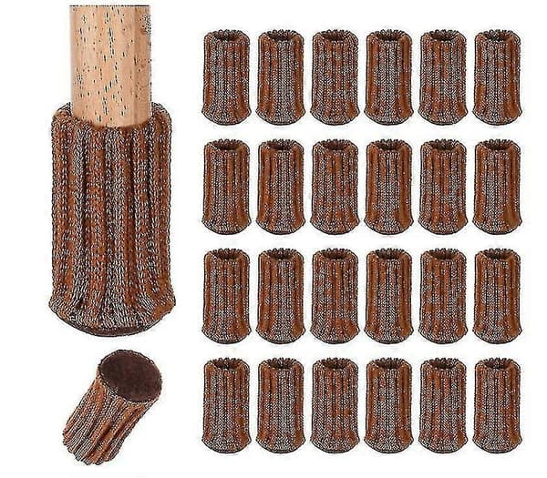 16-pak stolebensbeskyttere strikkede møbelsokker Brown