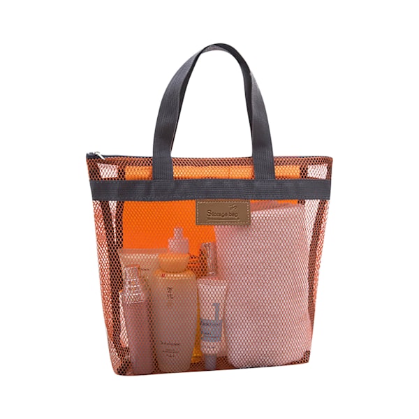 Beach Mesh förvaringsväska, bärbar resebadväska, mesh duschväska, utomhuskläder Handduk förvaringsväska 11,8 X11,02 tum, snabbtorkande och lätt att rengöra Pink One Size