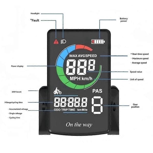 Elektrisk Cykel C13 Speedometer Farveskærm til Bafang BF-UART Midtermotor UART Program til BBS0102B G340 G320 Svart
