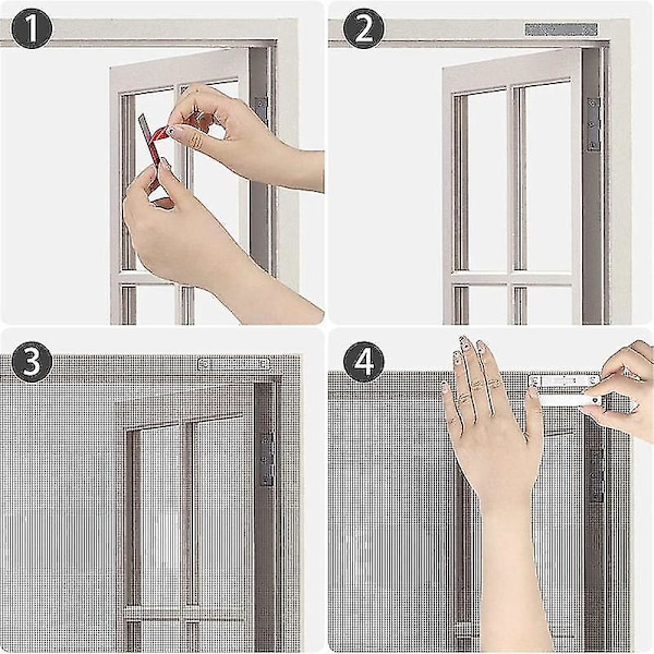 Magnetiske kompatible flueskjermer, pakke med 12 flueskjermer, vinduer, magnetiske strimler, magnetisk klips, magnetisk C-a