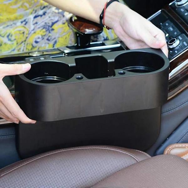 Automukin pidike Automaattinen istuinväli Vesikuppi juomapullo tölkki CAN avaimet Organizer säilytysteline Teline Auton muotoilutarvikkeet - Juomatelineet Black