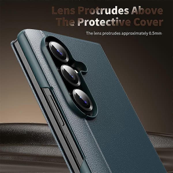 Kompatibelt etui til Samsung Galaxy Z Fold7 5G Smart View Window lædercover Green