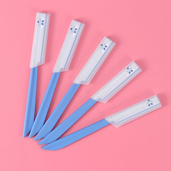 Tinksky 5 st Eyebrow Shaper Razor Trimmer Rakapparat Set (blå)