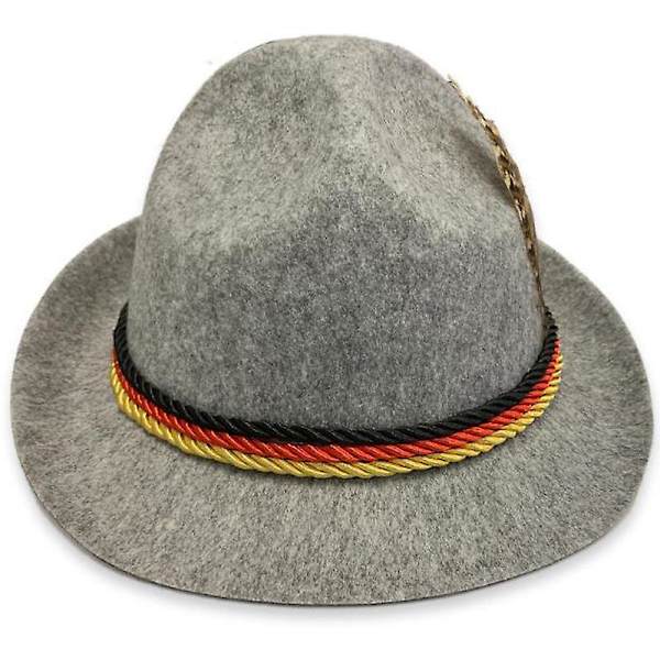 Herr Oktoberfest Hatt Tysk Trenker Bavarian Beer Cap Party Finklänning Grey