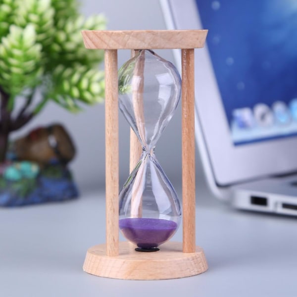 Træ Timeglas Sand Clock 3 Minutters Timeglas Sandglas Yellow