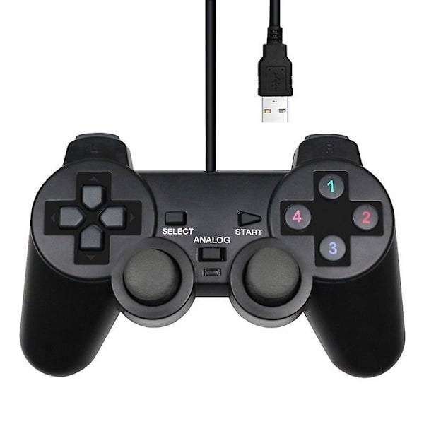 Kablet USB PC-spilcontroller til Winxp/win7/win8/win10 til PC-computer bærbar Sort Gamepad Joystick