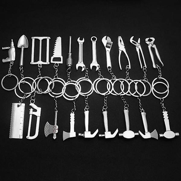 Bilnøkkelringer Bærbar Mini Utendørs Kombinasjonsverktøy Utility Lommelås Linjal Hammernøkkel Tang Spade Biltilbehør| | 3