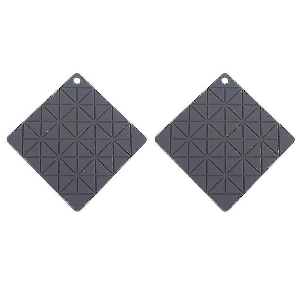 Geometriske grå silikon grytekluter, runde understell, varme pads, 2 stk