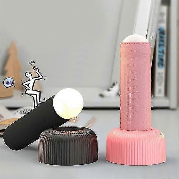 Genopladelig håndtræk natlampe til soveværelse sengelampe Pink