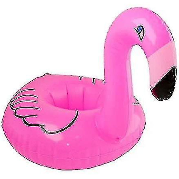 Oppustelig flydende flamingo-drikholder 12 stk