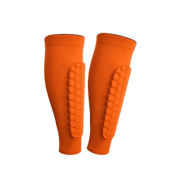 2 stk. Fodbold Skinnebeskyttere Til Ungdom, Beskyttende Fodboldudstyr Skinnebensskinner Orange XL