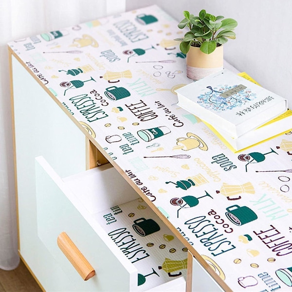 (30x300cm, blomma) Köksskåp Foder, Hylla Papper Låda Foder Skåp Foder Icke-vidhäftande Anti-mögel Halkfri vattentät lådmatta