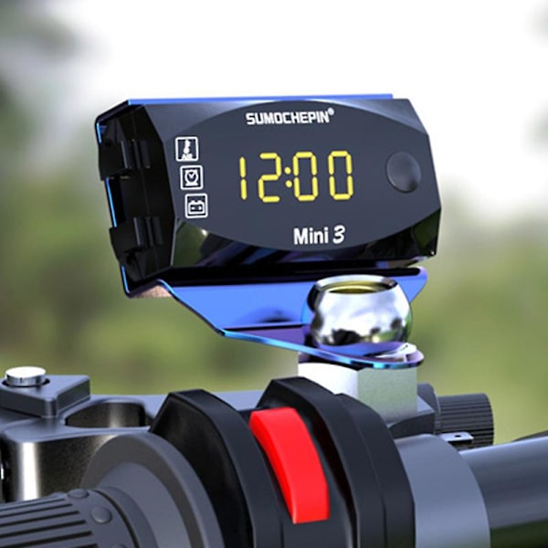 3 i 1 Motorcykel Elektronisk Ur Termometer Voltmeter 12v Ip67 Vandtæt Støvtæt Led Ur Digital Display Ur Ur - Instrumenter Red Holder