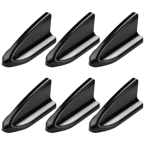 6stk Black Car-style Pp Takfinner Spoiler Wing Kit Vortex Generator