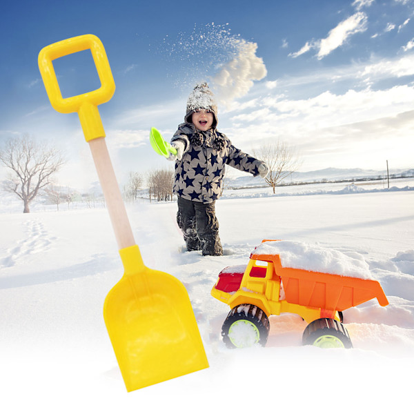 1 STK Snøskuffe for barn Strandspade for barn med trehåndtak Yellow One Size