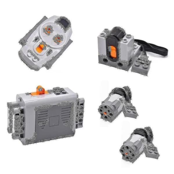 5 st Power Function Motoriserade Block Power Kit 2 Medium Motorer, 1 Batterilåda, 1 Ir Fjärrkontroll, 1