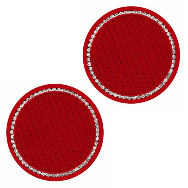 2st Bil Coaster Vattenkopp Flaskhållare Anti Slip Pad Mat Silica Gel För Inredning Bil Styling Tillbehör|drycker Hållare| Red