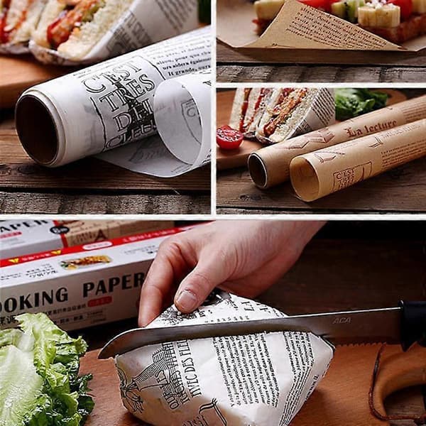 Bakpapper av pergamentpapper, hög temperaturbeständig, rulle för matlagning White