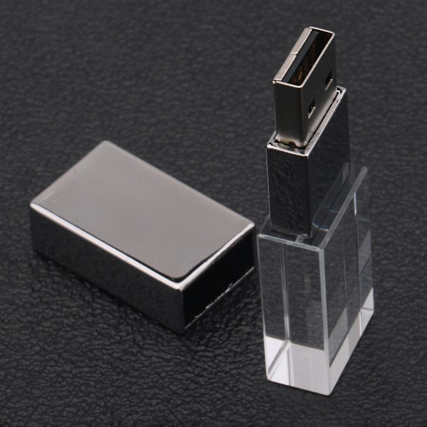 Crystal Transparent Led Light Metal USB Flash Drive Pen Drive 32gb USB Memory Stick Disk 16gb