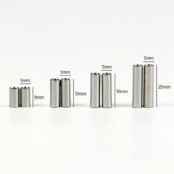Gevindbøsning i rustfrit stål 2 stk. 5 mm diameter M4 indvendigt gevind reservedel 2pcs length 9mm