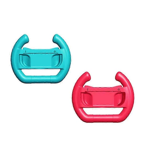2 st Gaming Racing Rattgrepp för Switch Controller Grepp Racinghjul Gamepad Tillbehör Blå&Röd JH4 Blue & red