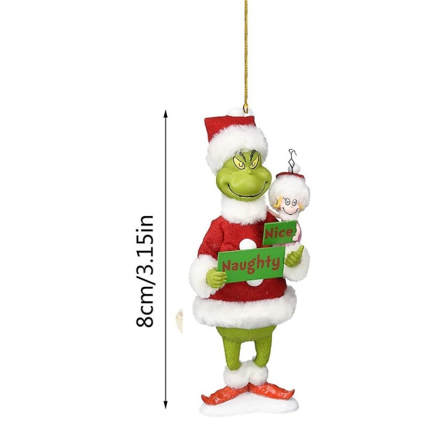 Joulukuusi riippuvat Grinch-riipuskoristeet Xmas Decor Lahja E