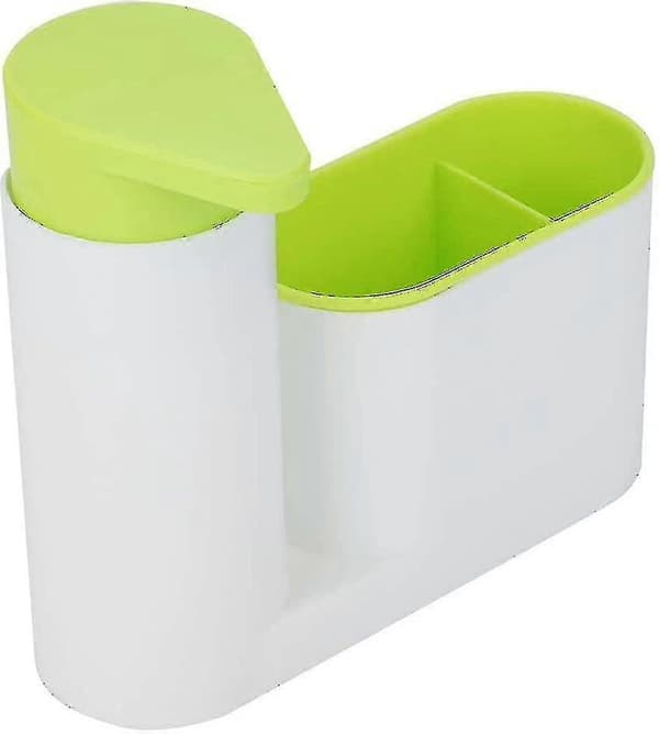 Monobloc vaskorganisator med såpedispenser, vaskemiddeldispenser 17,5 6 16,5 cm, (grønn) - Ya pink
