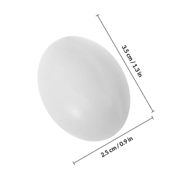 Dueegg rekvisitt hvit plast simulerings egg for duebruk 20 stk