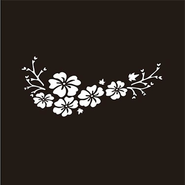 Flower Blossom -tarrat Autotarrat Auton ikkunan Puskurin Oven Scratch Cover Tarrat Auton Moottoripyörän Vinyylitarrat Ulkokoriste - Autotarrat white 30cm