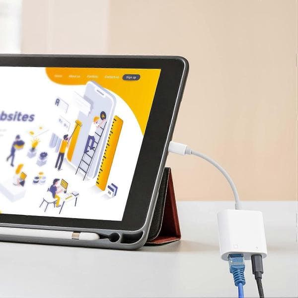 RJ45 Ethernet-adapter för lPhone [kompatibel med Apple MFi-certifierad], 10/100 Mbps, stöder iOS 15, Ethernet-adapter med laddning