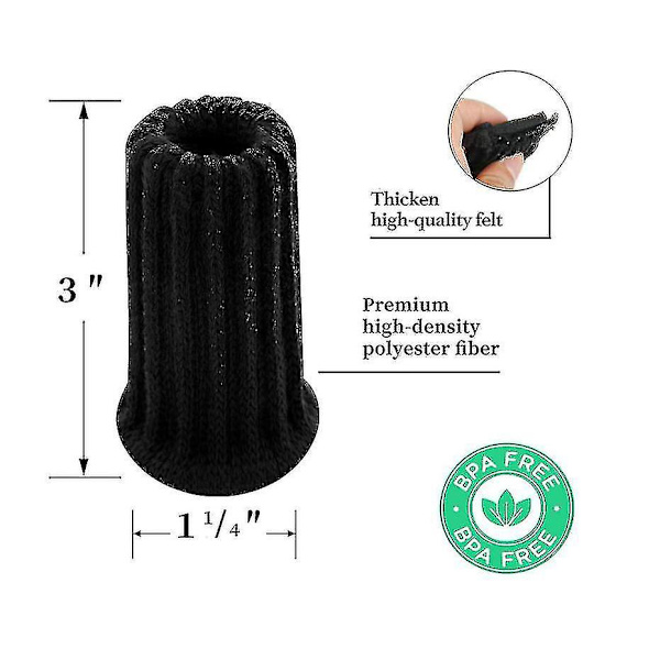 Rea 24-pack Stolsbensskydd Stickade Möbelstrumpor Black