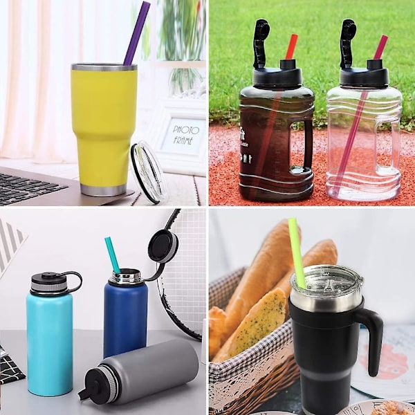12\" Ekstra lange silikonesugerør, egnet til store glas - 40 oz vandflaske/halv gallon vand