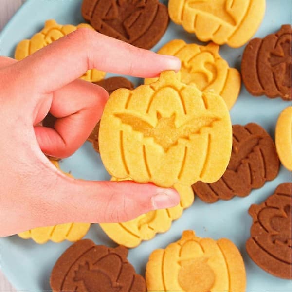 Halloween Bageværktøj - 9 stk. 3D Græskar Cookie Cutters
