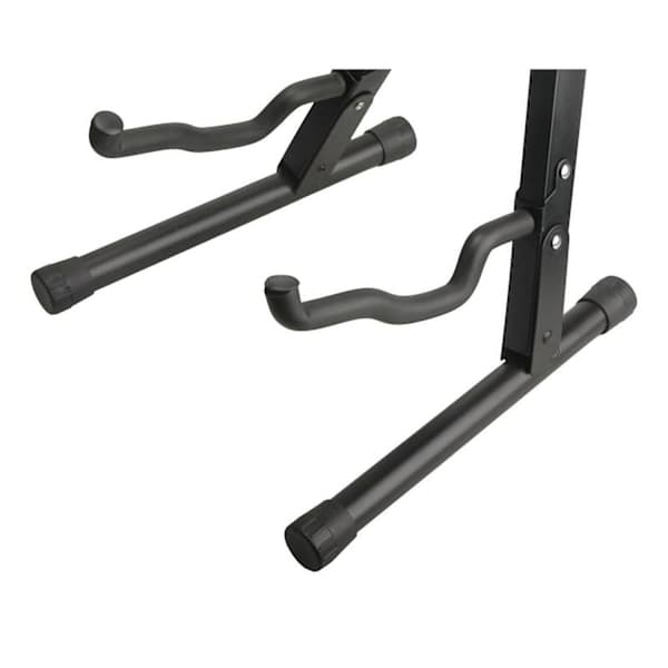 Sort Guitarstativ i Jern - Unikt Foldbart Design, Stabilt A-Ramme Stativ til Basvisning - Perfekt