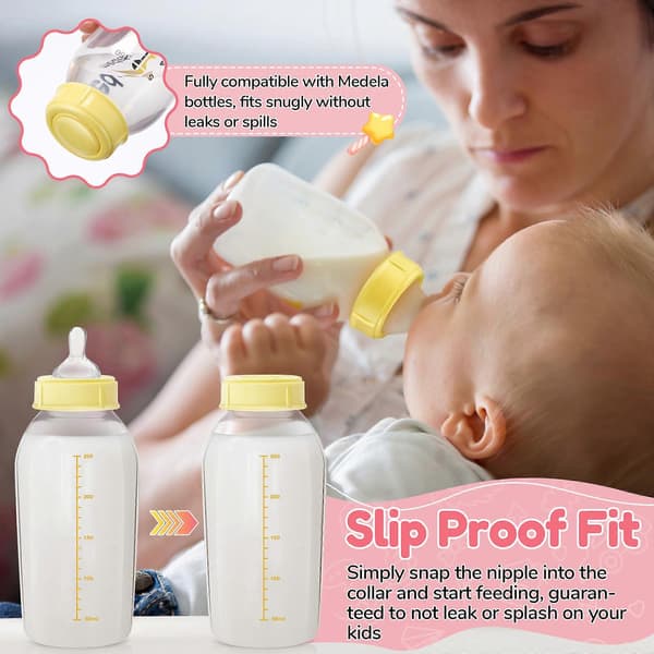 Kompatibel med Medela Nappkrage Ringar 4-pack för 5oz 8oz Babyflaskor Läckagesäker Diskmaskinssäker